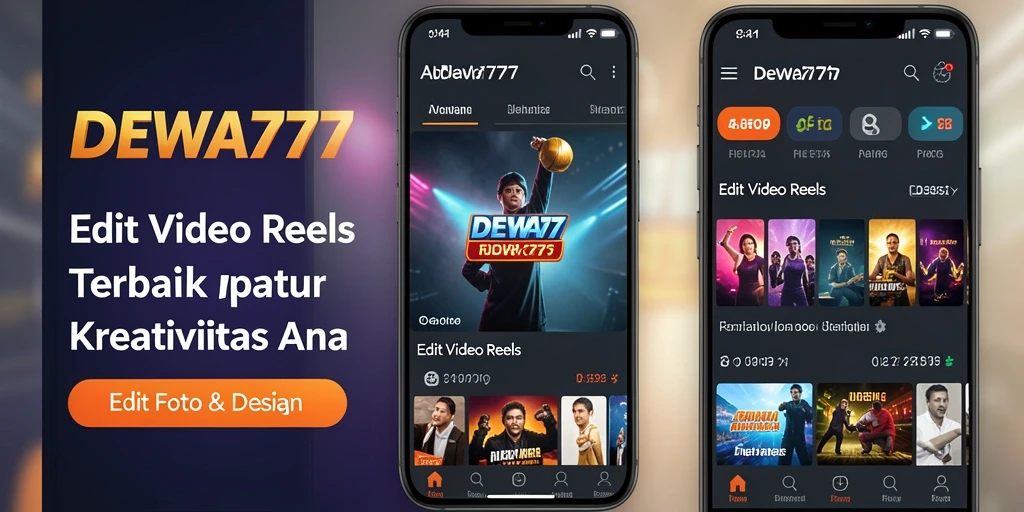 Tampilan antarmuka DEWA777 yang ramah pengguna untuk editing video reels.