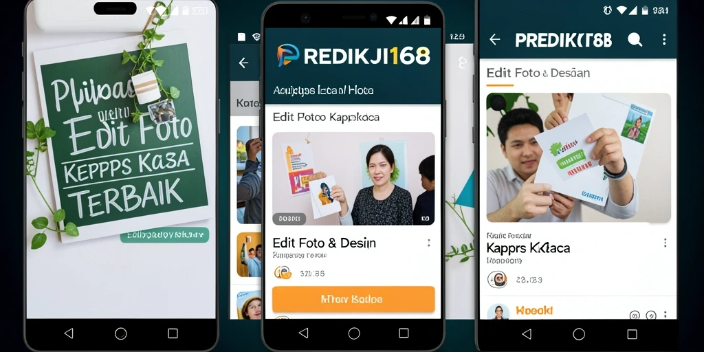 Tampilan antarmuka kreatif aplikasi Edit Foto Kertas Kaca.