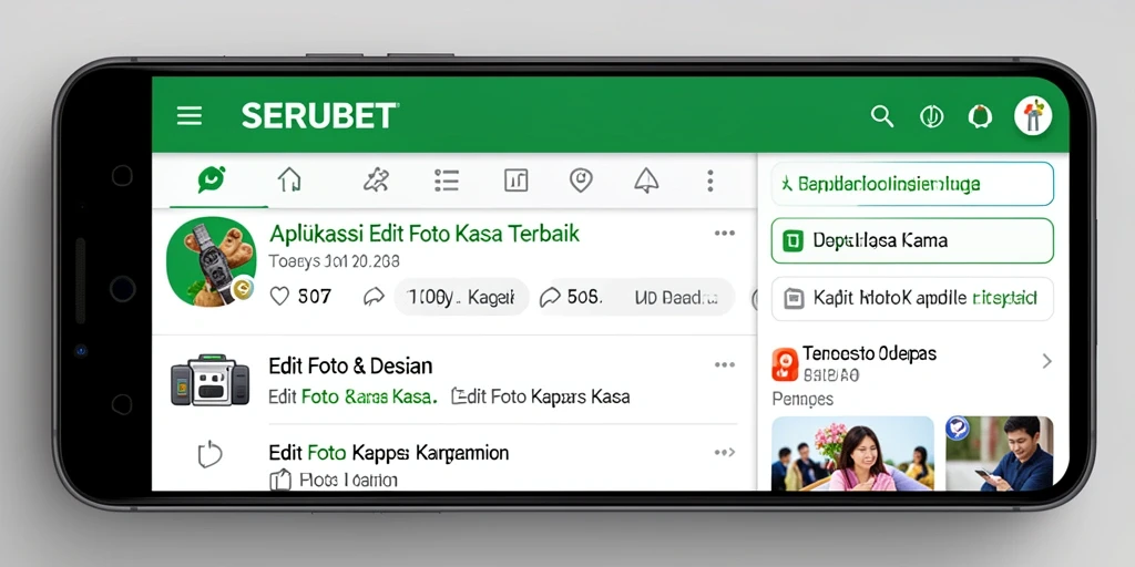 Tampilan antarmuka aplikasi SERUBET saat editing foto kertas kaca.